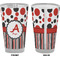 Red & Black Dots & Stripes Pint Glass - Full Color - Front & Back Views