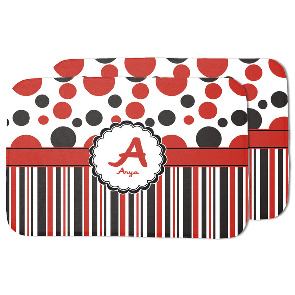 Red & Black Dots & Stripes Drying Dish Mat - MAIN