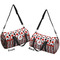 Red & Black Dots & Stripes Duffle bag large front and back sides