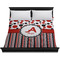 Red & Black Dots & Stripes Duvet Cover - King - On Bed - No Prop