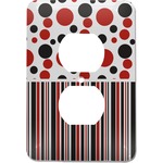 Red & Black Dots & Stripes Electric Outlet Plate