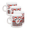 Red & Black Dots & Stripes Espresso Cup Group of Four Front