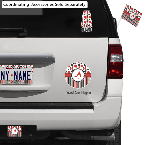 Red & Black Dots & Stripes Exterior Car Accessories