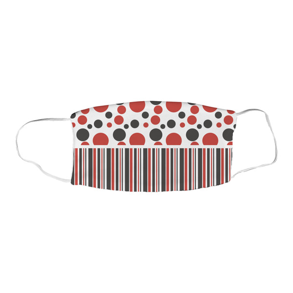 Red & Black Dots & Stripes Fabric Face Mask