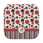 Red & Black Dots & Stripes Face Towel (Personalized)