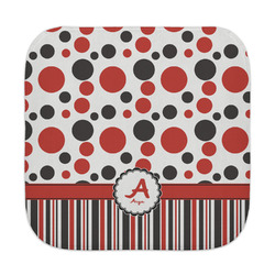 Red & Black Dots & Stripes Face Towel (Personalized)