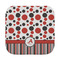Red & Black Dots & Stripes Face Cloth-Rounded Corners