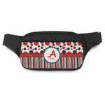 Red & Black Dots & Stripes Fanny Pack (Personalized)