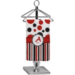Red & Black Dots & Stripes Finger Tip Towel - Full Print (Personalized)
