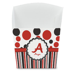 Red & Black Dots & Stripes French Fry Favor Boxes (Personalized)