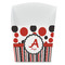Red & Black Dots & Stripes French Fry Favor Box - Front View