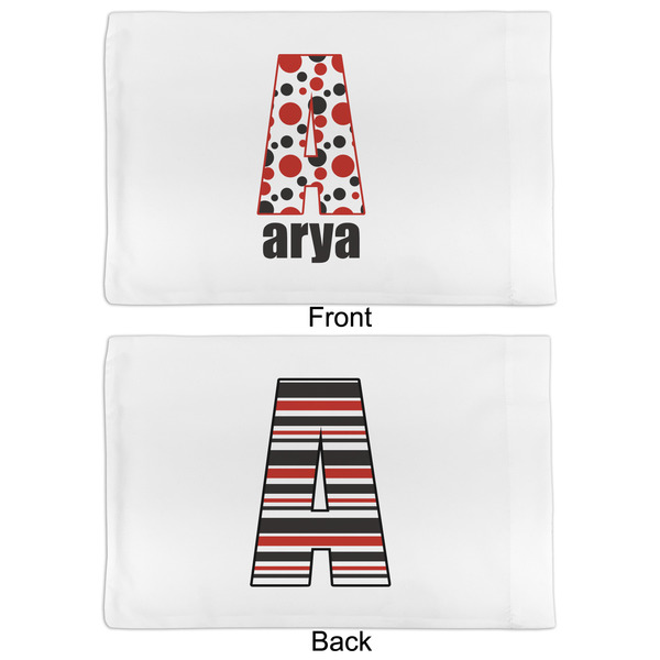 Red & Black Dots & Stripes Full Pillow Case - APPROVAL (partial print)