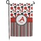Red & Black Dots & Stripes Small Garden Flag - Double Sided w/ Name and Initial