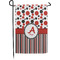 Red & Black Dots & Stripes Small Garden Flag - Single Sided w/ Name and Initial