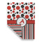Red & Black Dots & Stripes Garden Flags - Large - Double Sided - FRONT FOLDED