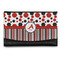 Red & Black Dots & Stripes Genuine Leather Womens Wallet - Front/Main