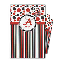 Red & Black Dots & Stripes Gift Bag (Personalized)