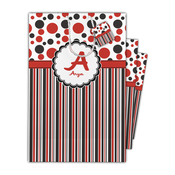 Red & Black Dots & Stripes Gift Bags - Parent/Main