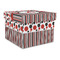 Red & Black Dots & Stripes Gift Boxes with Lid - Canvas Wrapped - Large - Front/Main