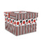 Red & Black Dots & Stripes Gift Boxes with Lid - Canvas Wrapped - Medium - Front/Main