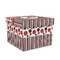 Red & Black Dots & Stripes Gift Box with Lid - Canvas Wrapped - Medium (Personalized)