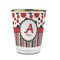 Red & Black Dots & Stripes Glass Shot Glass - 1.5 oz - with Gold Rim - Set of 4 (Personalized)