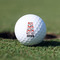 Red & Black Dots & Stripes Golf Ball - Branded - Front Alt