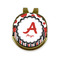 Red & Black Dots & Stripes Golf Ball Marker - Hat Clip - Gold