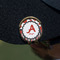 Red & Black Dots & Stripes Golf Ball Marker Hat Clip - Gold - On Hat