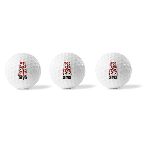 Red & Black Dots & Stripes Golf Balls - Generic - Set of 3 - APPROVAL