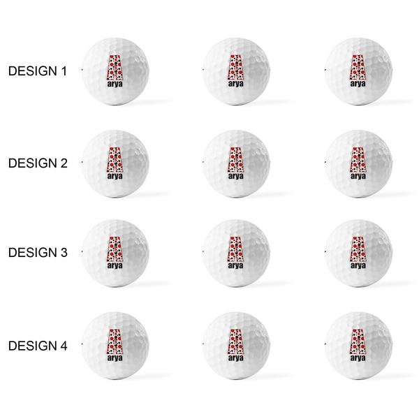 Red & Black Dots & Stripes Golf Balls - Titleist - Set of 12 - APPROVAL