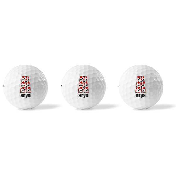 Red & Black Dots & Stripes Golf Balls - Titleist - Set of 3 - APPROVAL