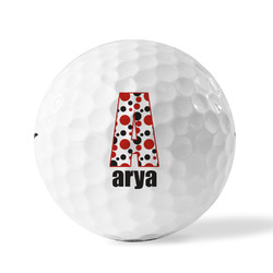 Red & Black Dots & Stripes Golf Balls (Personalized)