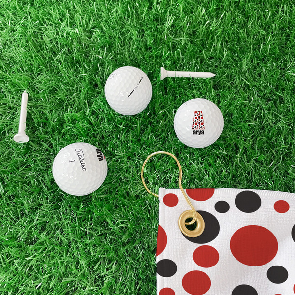 Red & Black Dots & Stripes Golf Balls - Titleist - Set of 3 - LIFESTYLE