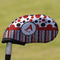 Red & Black Dots & Stripes Golf Club Cover - Front
