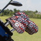 Red & Black Dots & Stripes Golf Club Cover - Set of 9 - On Clubs