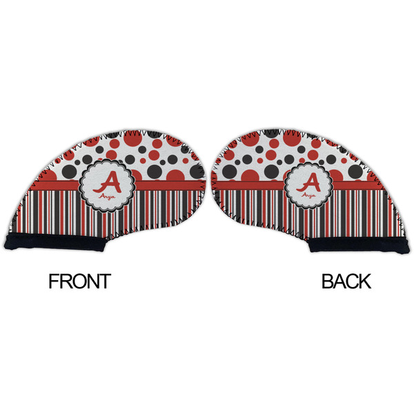 Red & Black Dots & Stripes Golf Club Covers - APPROVAL