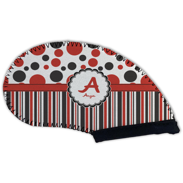 Red & Black Dots & Stripes Golf Club Covers - BACK