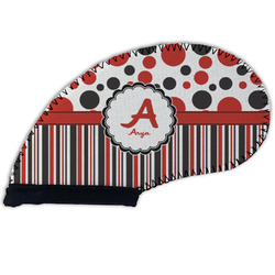 Red & Black Dots & Stripes Golf Club Cover (Personalized)