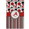 Red & Black Dots & Stripes Golf Towel (Personalized) - APPROVAL (Small Full Print)