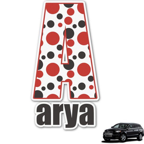 Custom Red & Black Dots & Stripes Graphic Car Decal - Custom Size (Personalized)