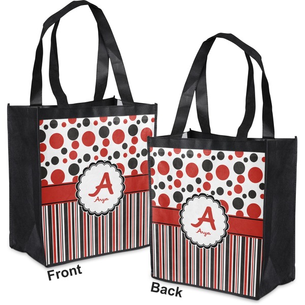 Red & Black Dots & Stripes Grocery Bag - Apvl
