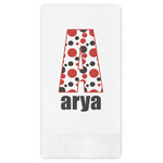 Red & Black Dots & Stripes Guest Paper Towels - Full Color (Personalized)