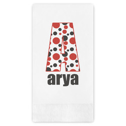 Red & Black Dots & Stripes Guest Paper Towels - Full Color (Personalized)