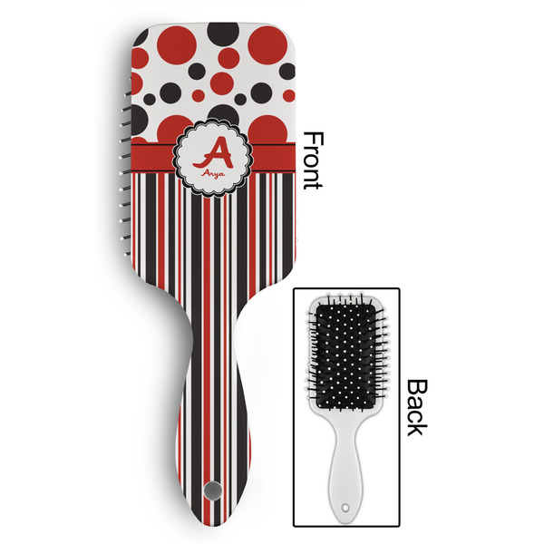 Red & Black Dots & Stripes Hair Brush - Approval
