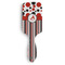 Red & Black Dots & Stripes Hair Brush - Front View