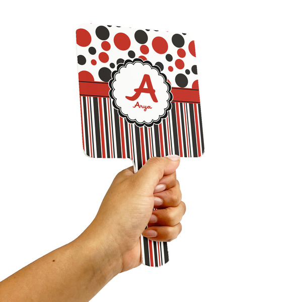 Red & Black Dots & Stripes Hand Mirrors - Alt View