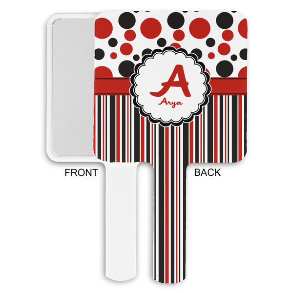 Red & Black Dots & Stripes Hand Mirrors - Approval