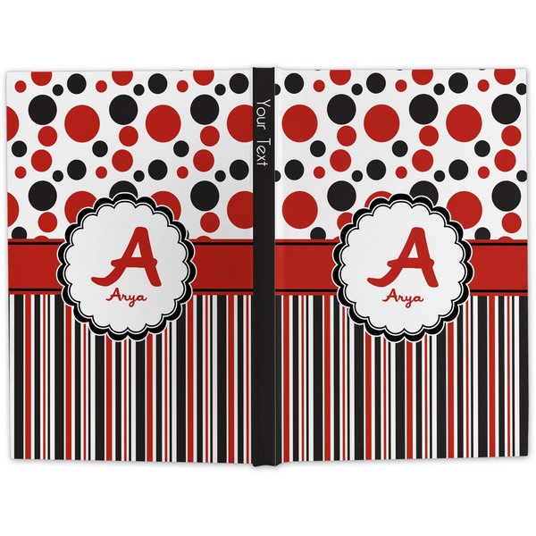 Red & Black Dots & Stripes Hard Cover Journal - Apvl