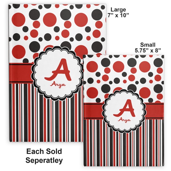 Red & Black Dots & Stripes Hard Cover Journal - Compare